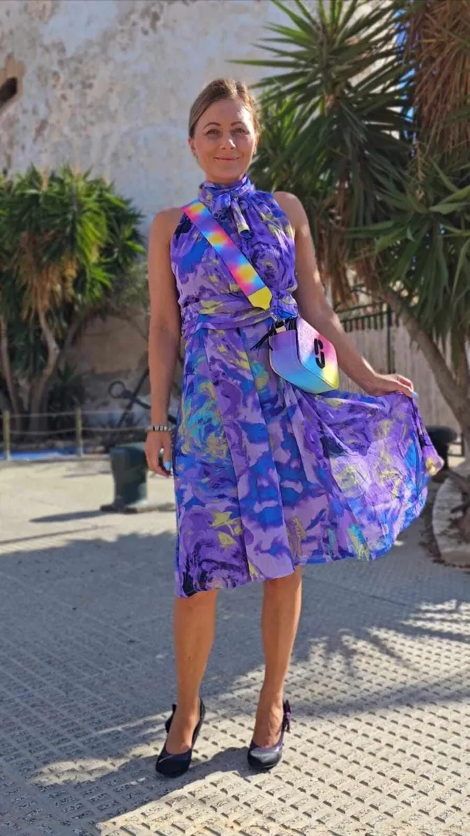 Dress with scarf - Image 1