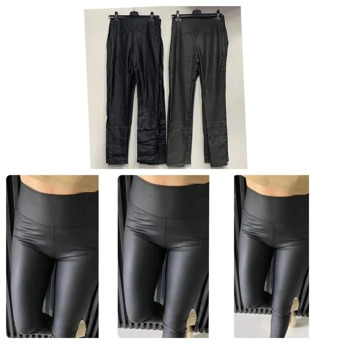 High Waist PU Leggings - Image 3