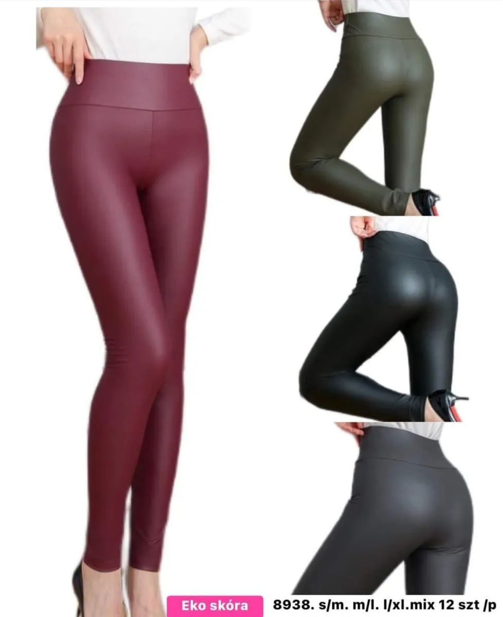 High Waist PU Leggings - Image 1