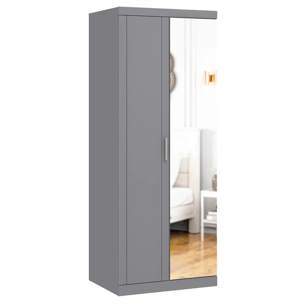 2 Door wardrobe with mirror - Image 2