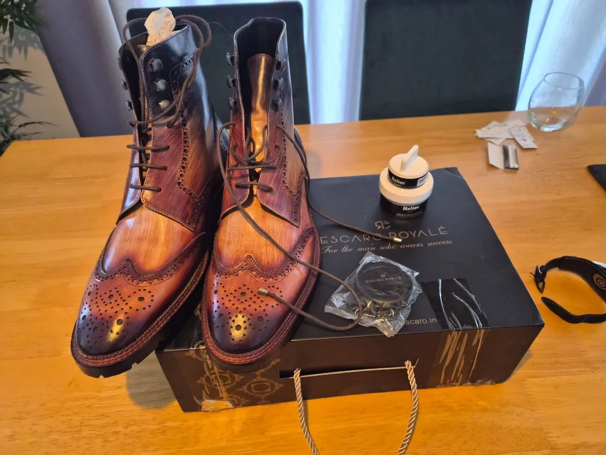 Mens Boots Escaro Mens Dress Boots Italian Leather - Image 1