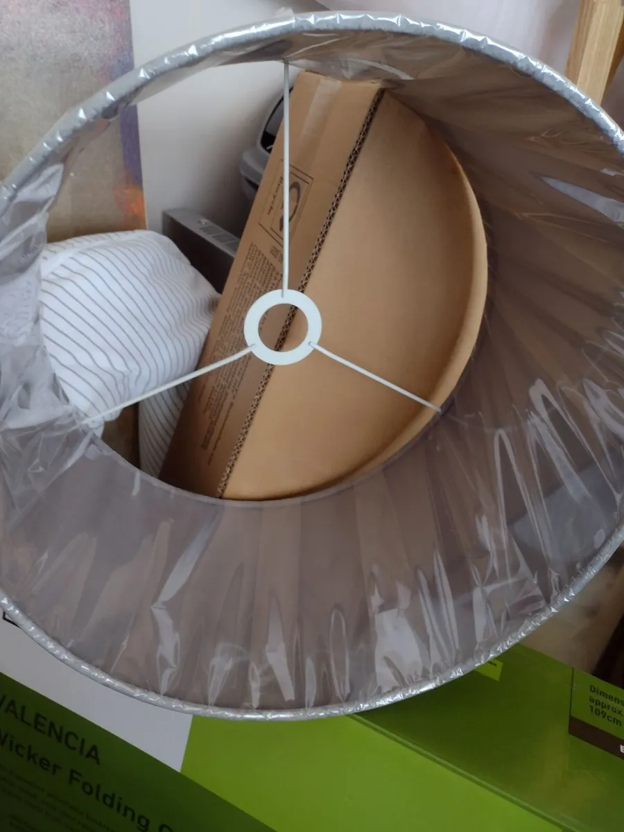 Brand new heavy grey suede lamp shade - Image 4