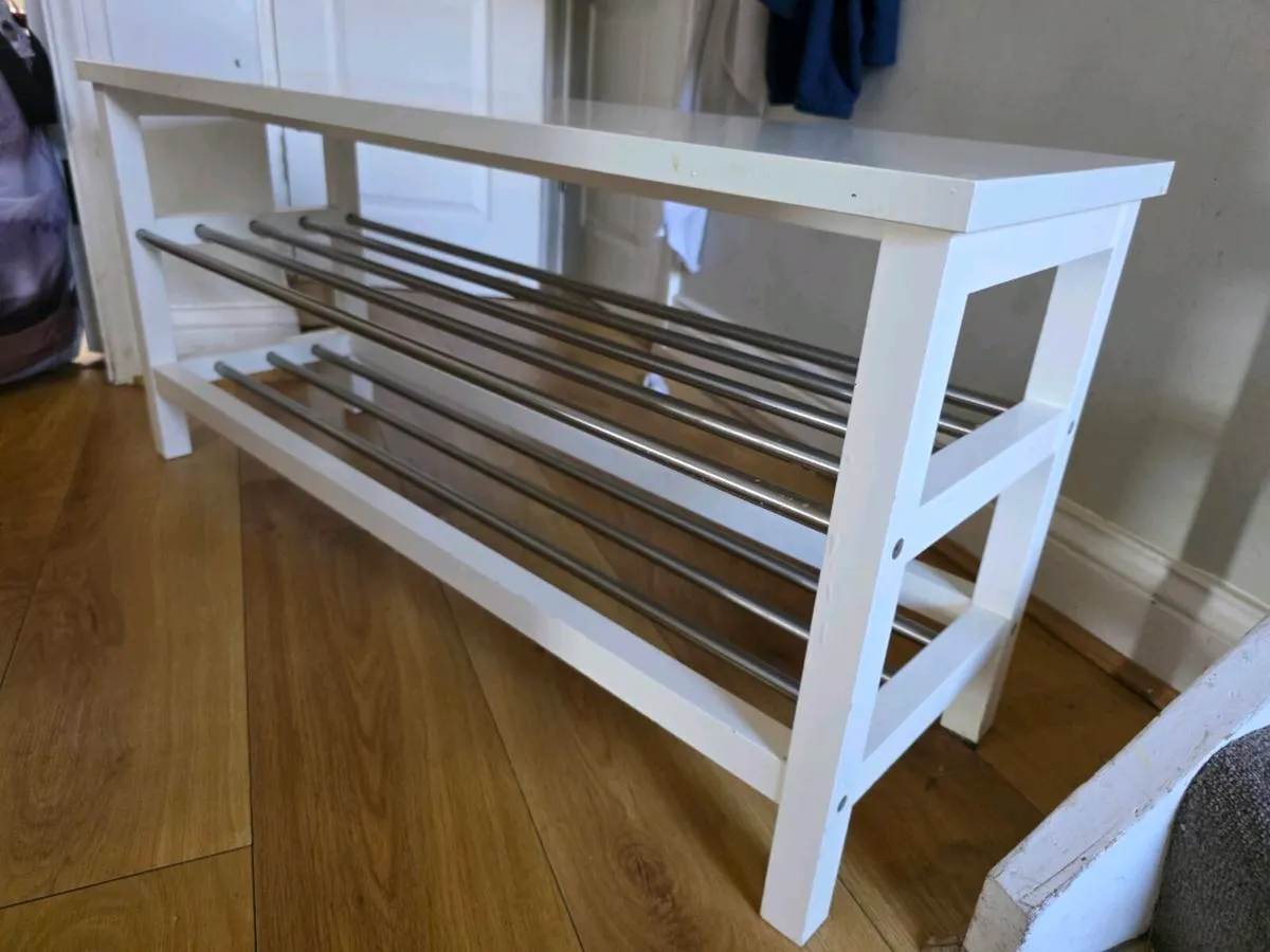 IKEA Shoe Rack/ Storage Bench – White (TJUSIG) - Image 2