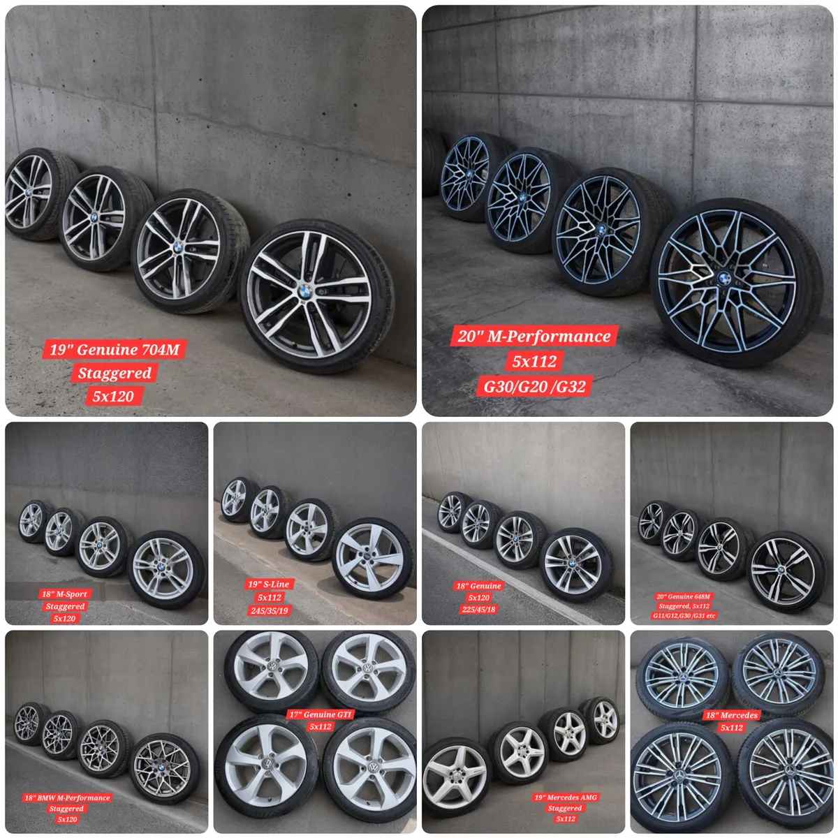 Alloys for Sale 5x112 & 5x120 16-20" BMW,Audi,VW. - Image 1