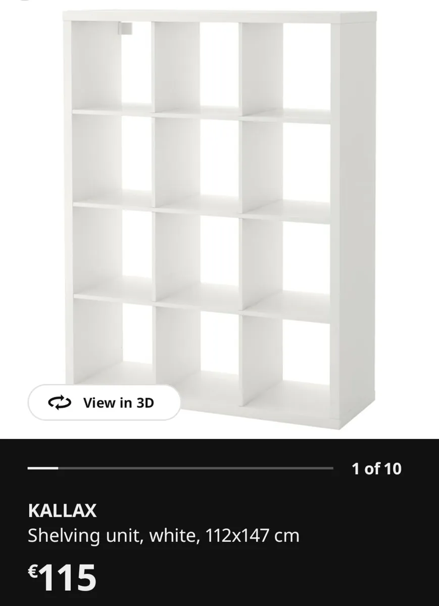 IKEA KALLAX Shelving Unit – White (112x147 cm) 3×4 - Image 1