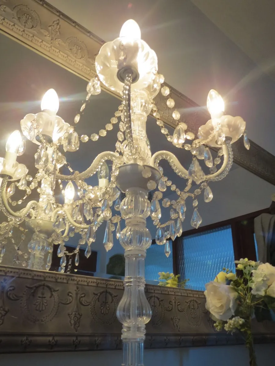 5 arms candelabra shabby chic lamp - Image 1