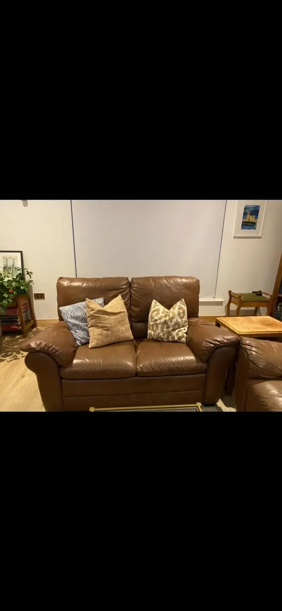 3 piece leather sofa in brown -Italsofa by Natuzzi - Image 4