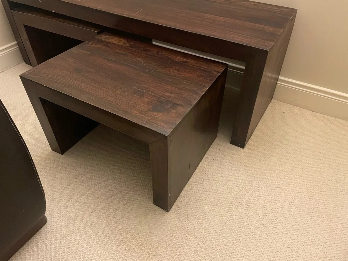 Dark wood nest of tables - Image 2