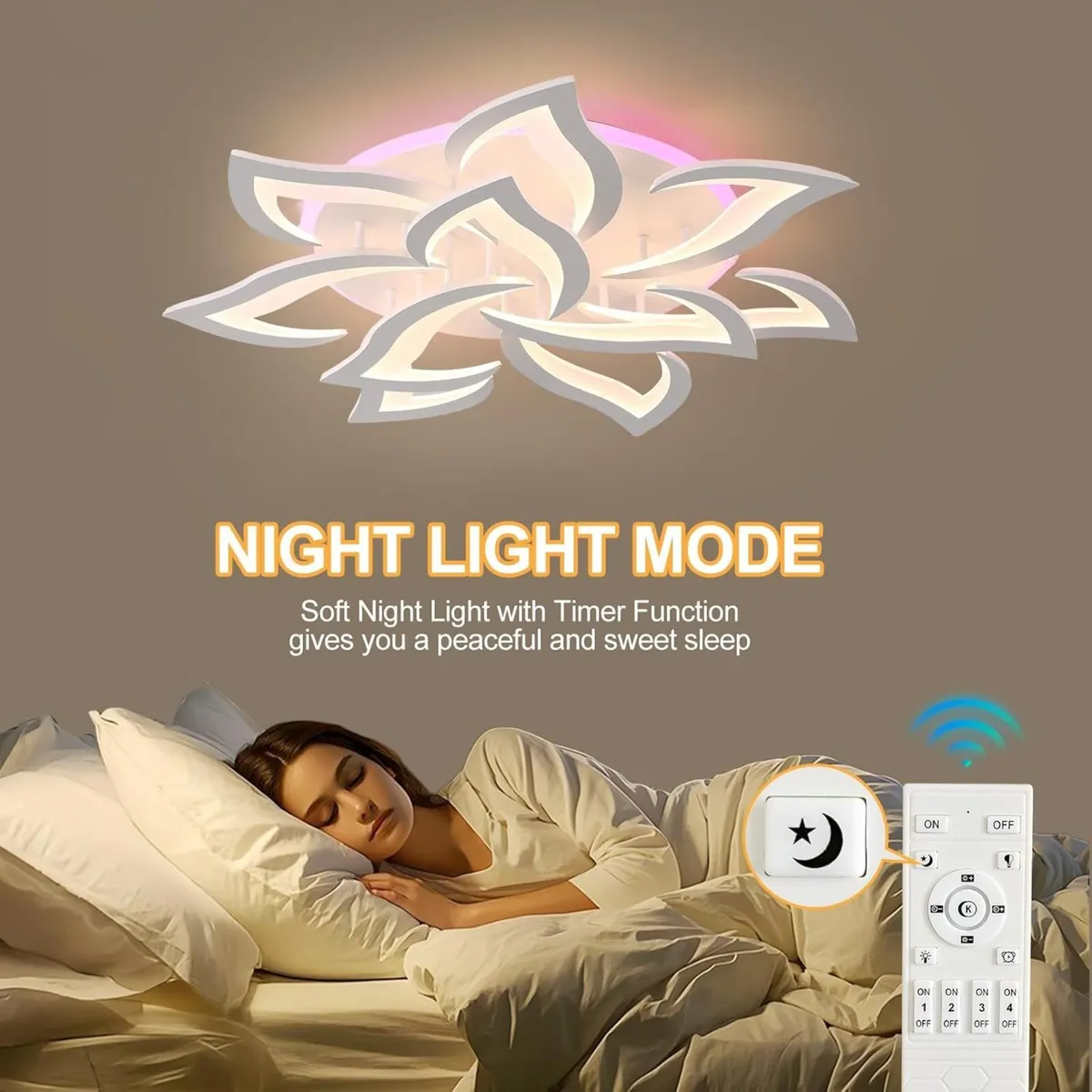 Led Ceiling Light Dimmable 80W Modern Chandelier - Image 4