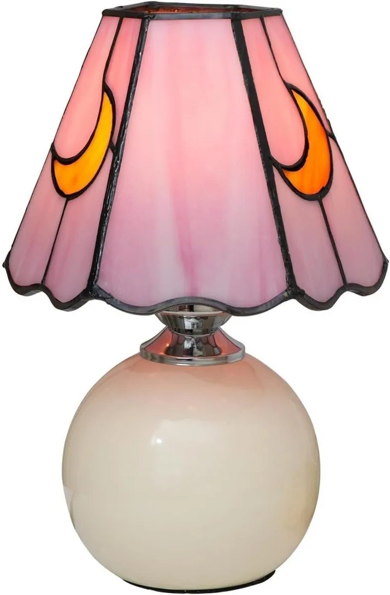 Tiffany Lamp Stained Glass Table Mushroom Moon - Image 1
