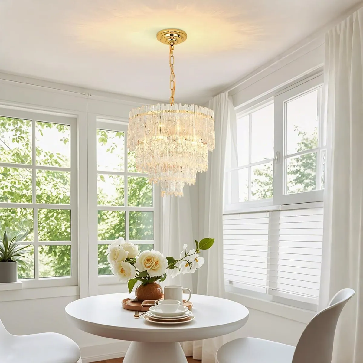 Modern Round Crystal Chandelier Luxury Gold - Image 3