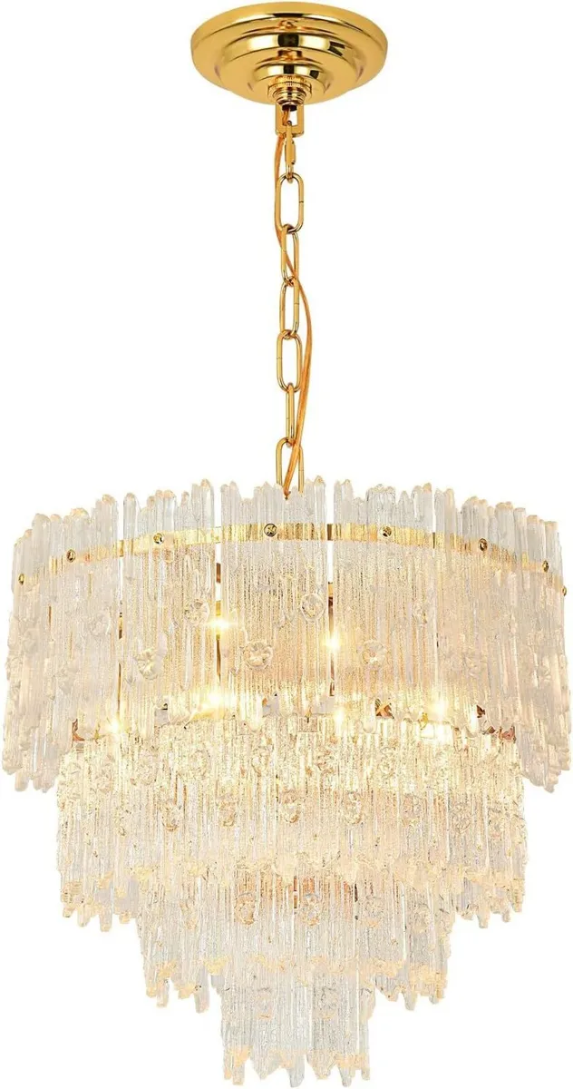 Modern Round Crystal Chandelier Luxury Gold - Image 2