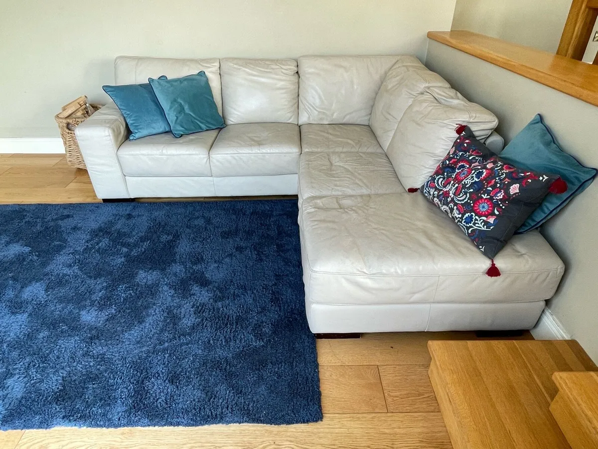 Italian leather L shaped couch