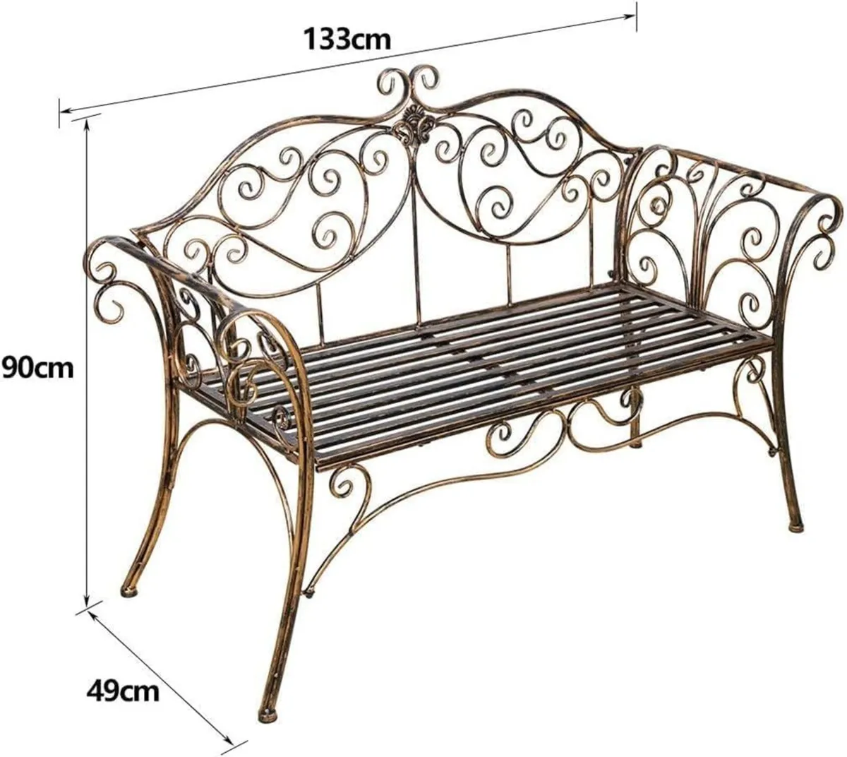 Metal Antique Garden Benches Clearance Outdoor - Image 3