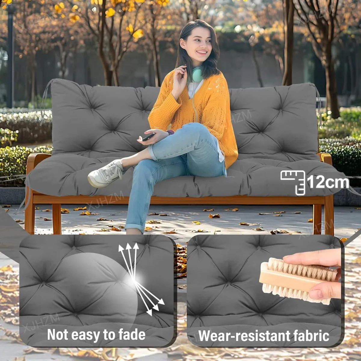 Garden Bench Cushion 12cm Thick Swing Seat - Image 3