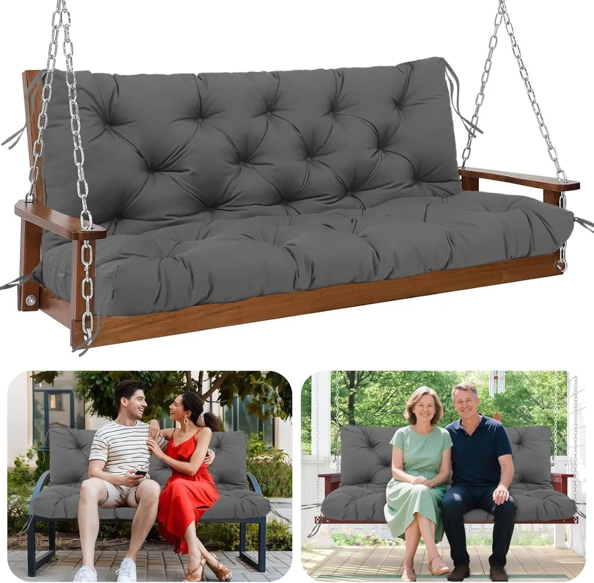 Garden Bench Cushion 12cm Thick Swing Seat - Image 1