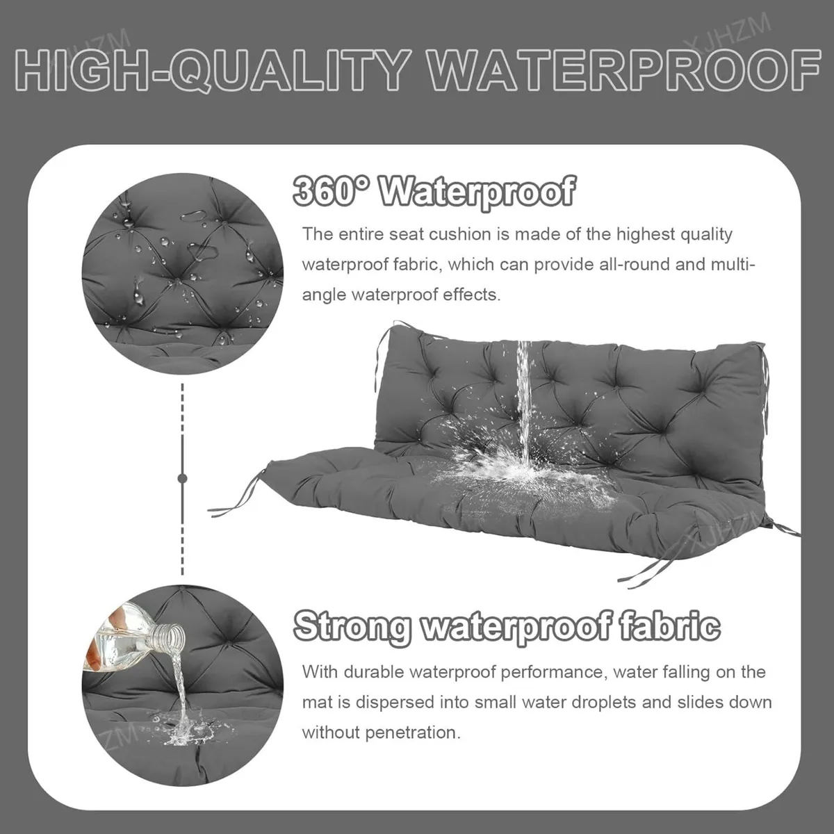 Garden Bench Cushion 12cm Thick Swing Seat - Image 2