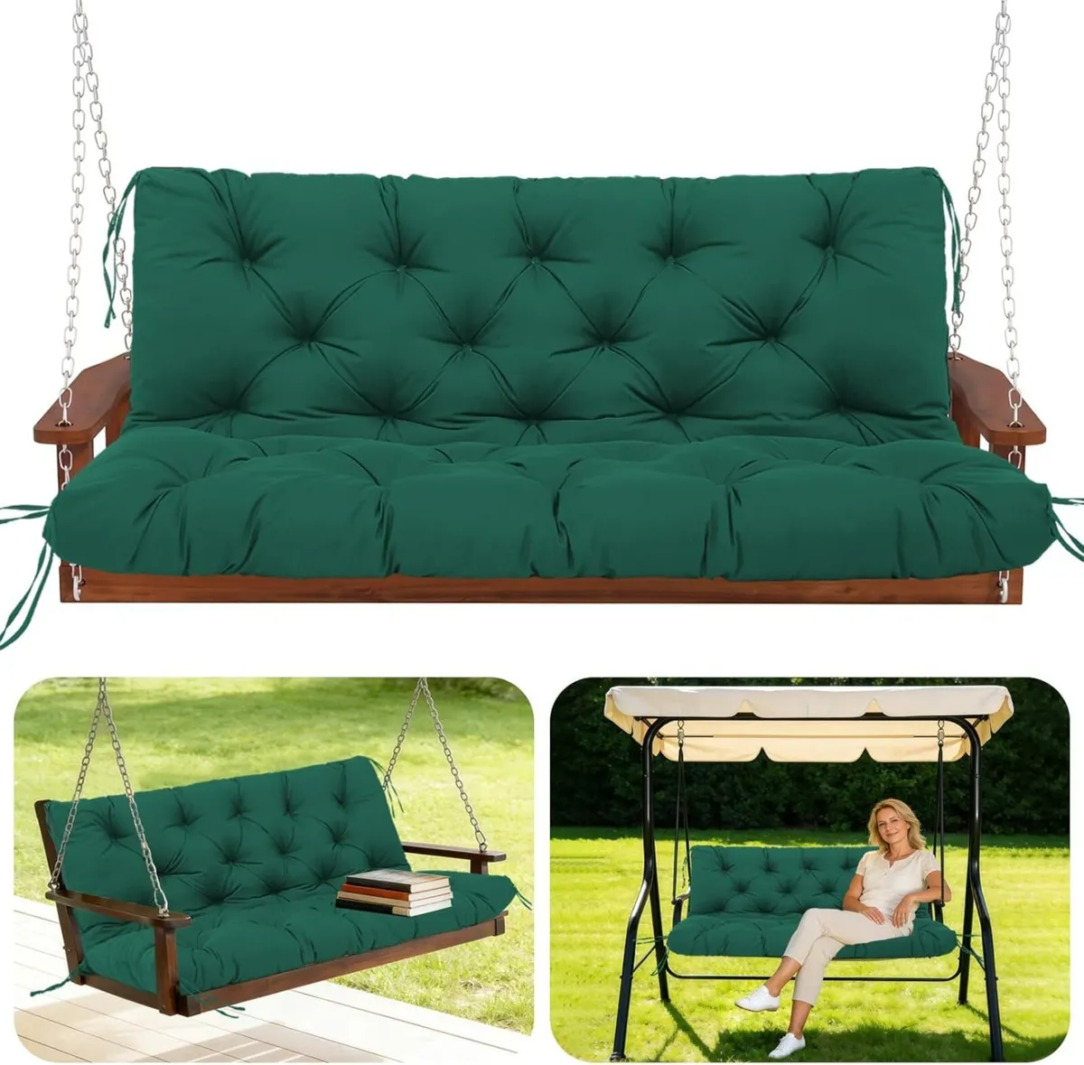 Garden Bench Cushion Thick 12cm Swing Cushions - Image 1