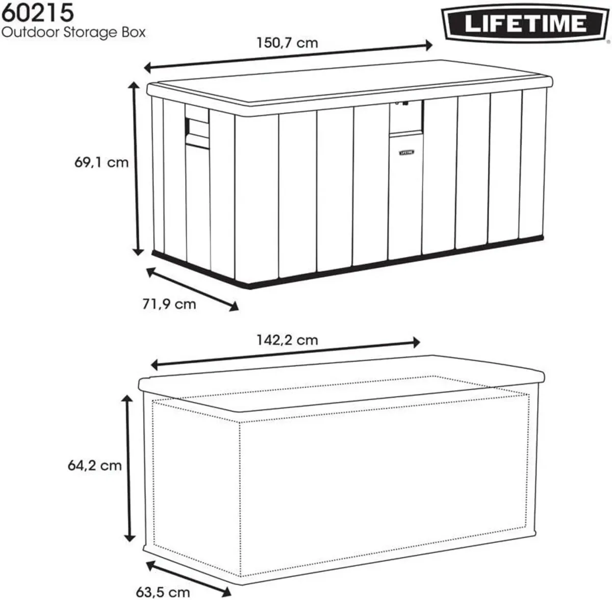 Plastic Wood Grain Textured Storage Box Desert - Image 3