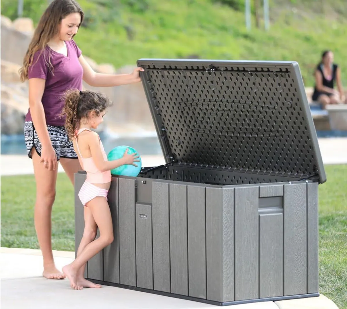 Plastic Wood Grain Textured Storage Box Desert - Image 4