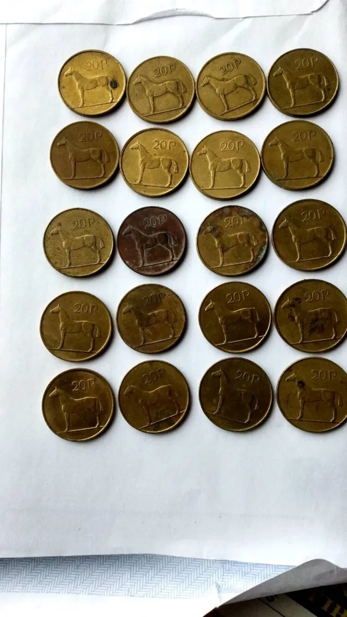 20. 20p irish coins - Image 1