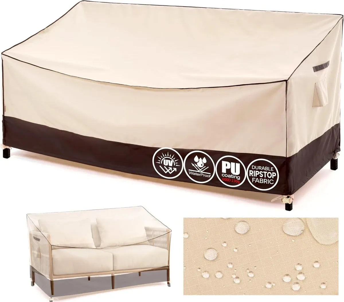 Garden Bench Covers Waterproof 2-3 Seat Sofa - Image 1