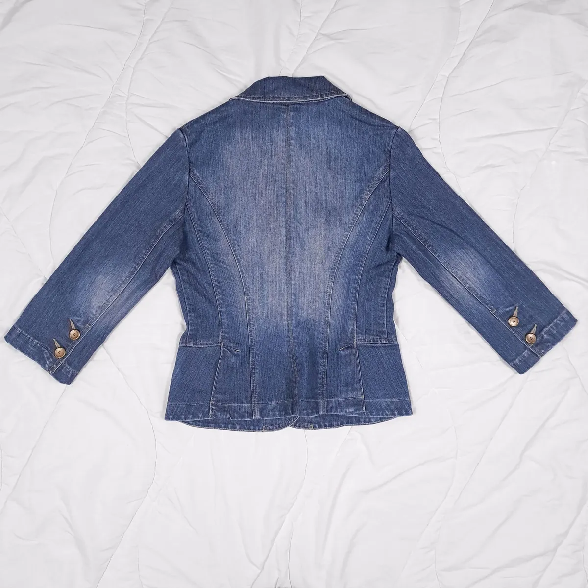 Karen Millen Y2K Blue Denim Fitted Jacket 10UK - Image 3