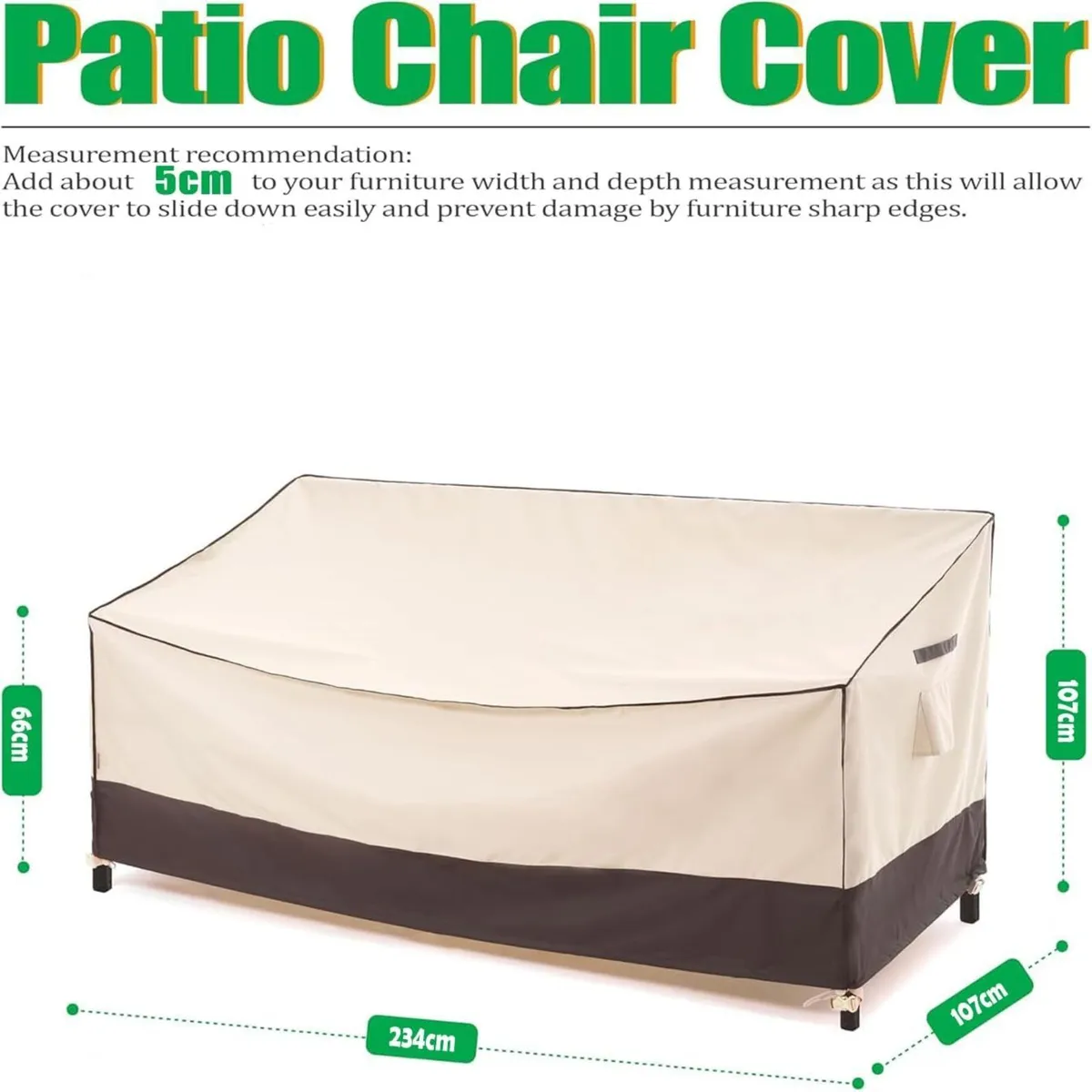 Garden Bench Covers Waterproof 2-3 Seat Sofa - Image 3