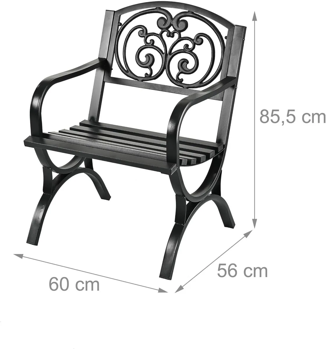 garden chair with armrests extra wide metal - Image 3