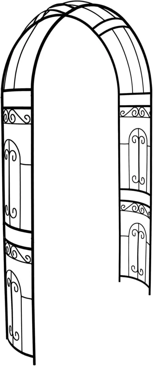 Rose Arch Arbour 87H x 45W Iron Curved Archway - Image 1