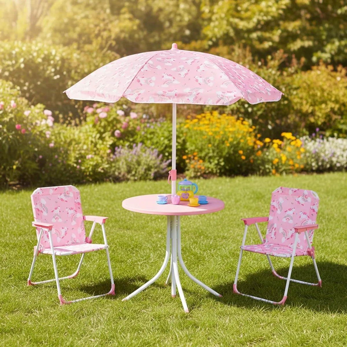 Children's Camping Furniture Set with Parasol - Image 2