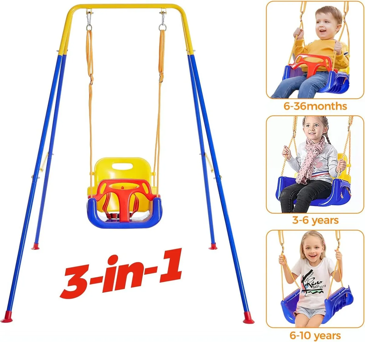 3-in-1 Swing Set for Toddler with 4 Sandbags - Image 3