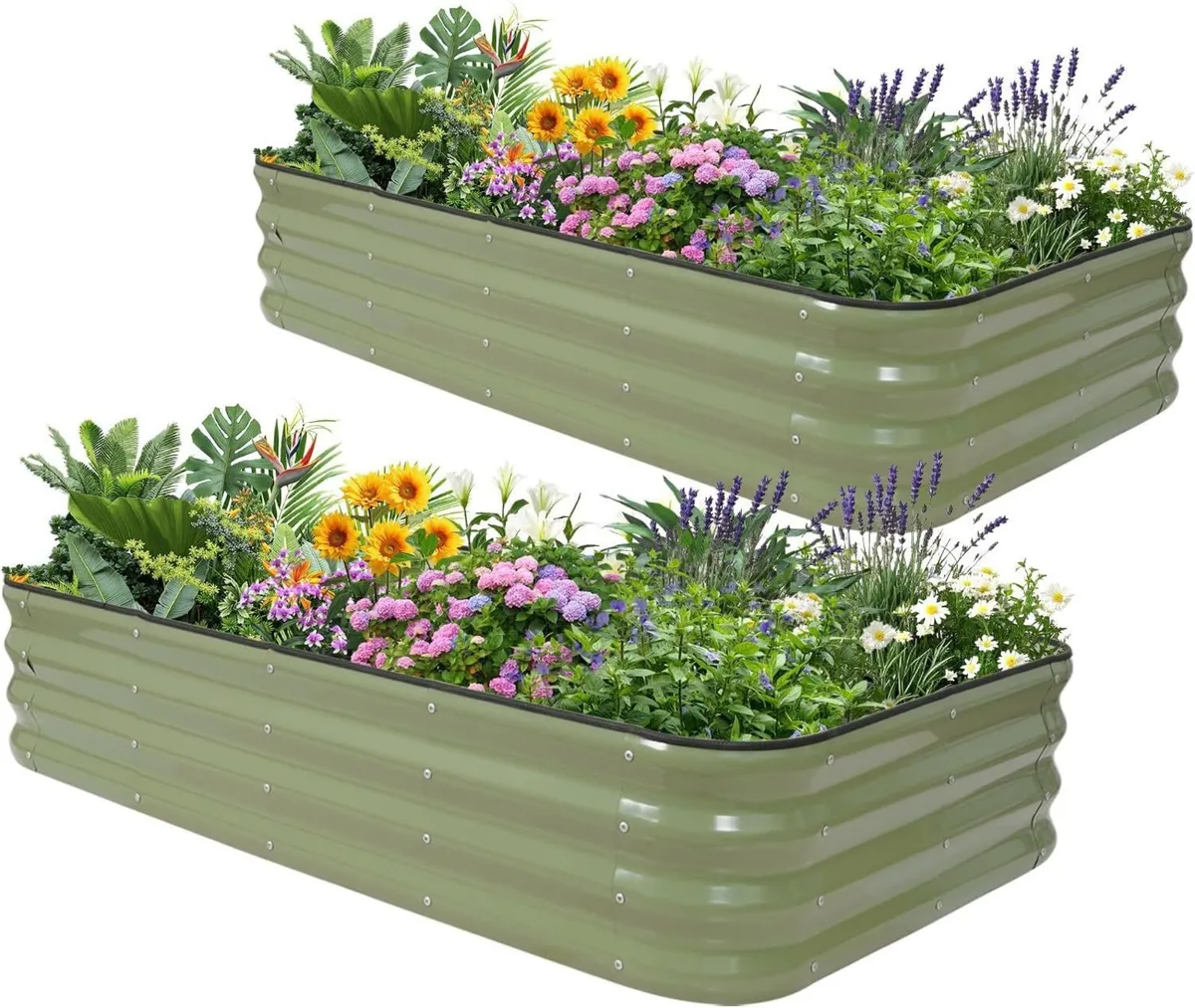 Adjustable Raised Garden Bed 150 x 90 30cm Metal - Image 1