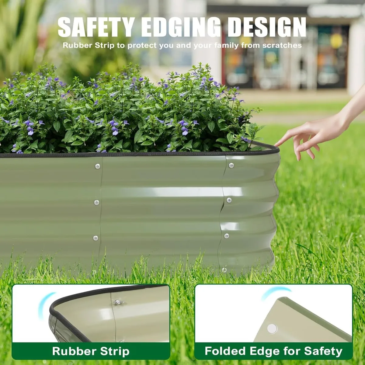 Adjustable Raised Garden Bed 150 x 90 30cm Metal - Image 4