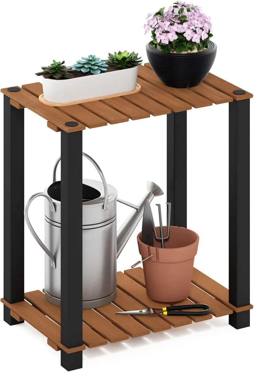 TURN-N-TUBE Plant Stand Indoor Outdoor 2-Tier - Image 1