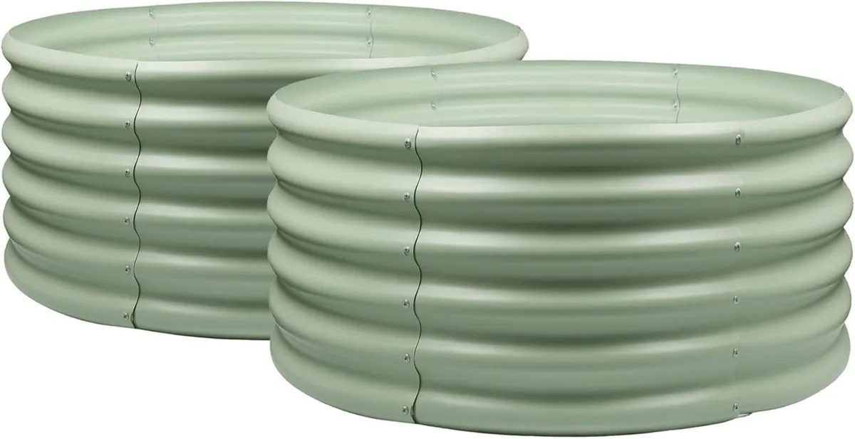 Raised Garden Bed - Green 90 x 45cm 2x Round - Image 1