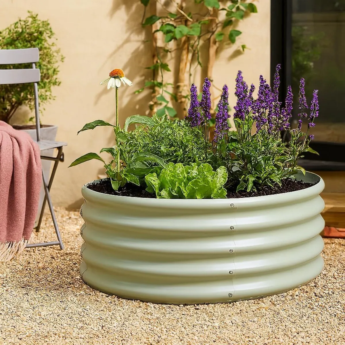 Raised Garden Bed - Green 90 x 45cm 2x Round - Image 2