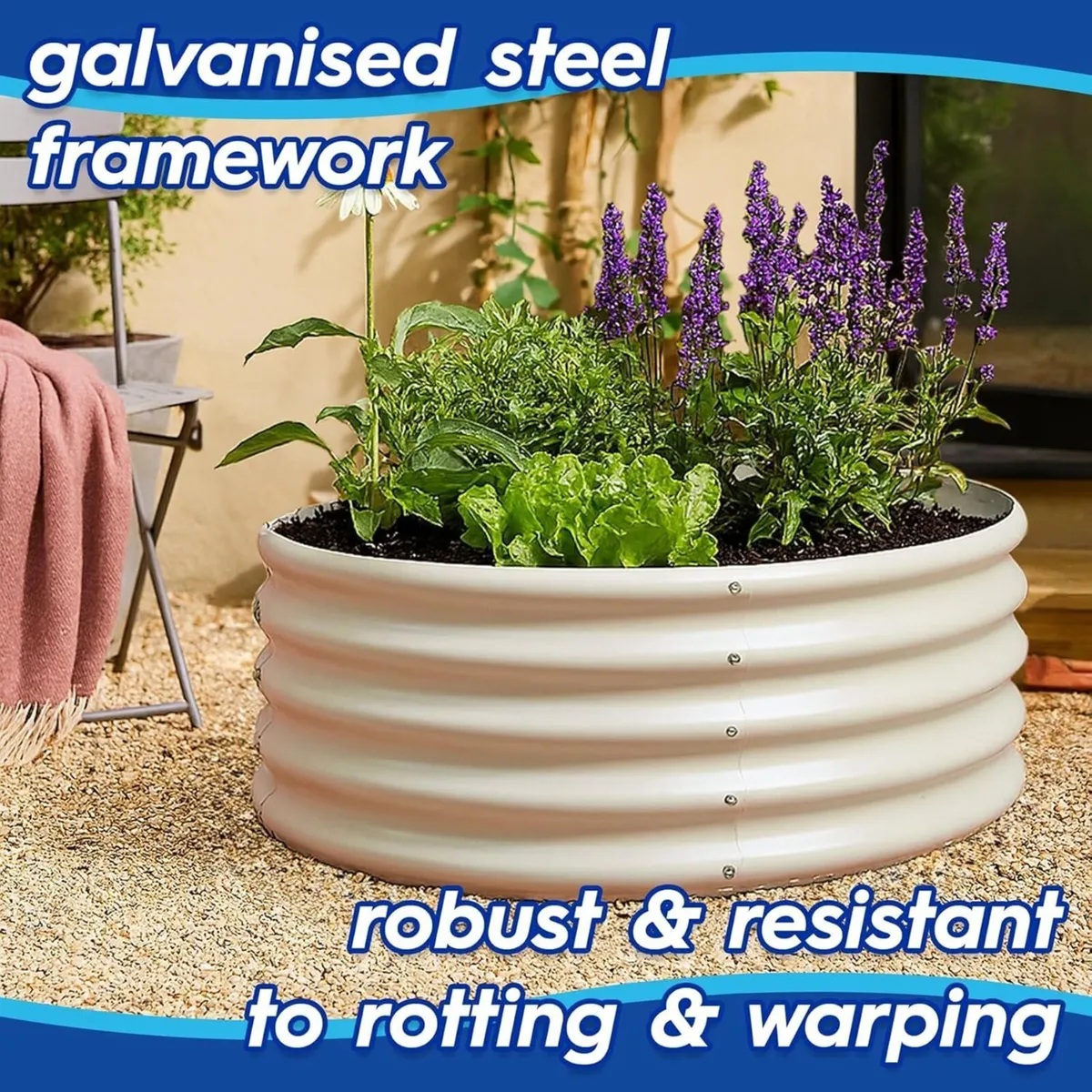 Raised Garden Bed - Green 90 x 45cm 2x Round - Image 4