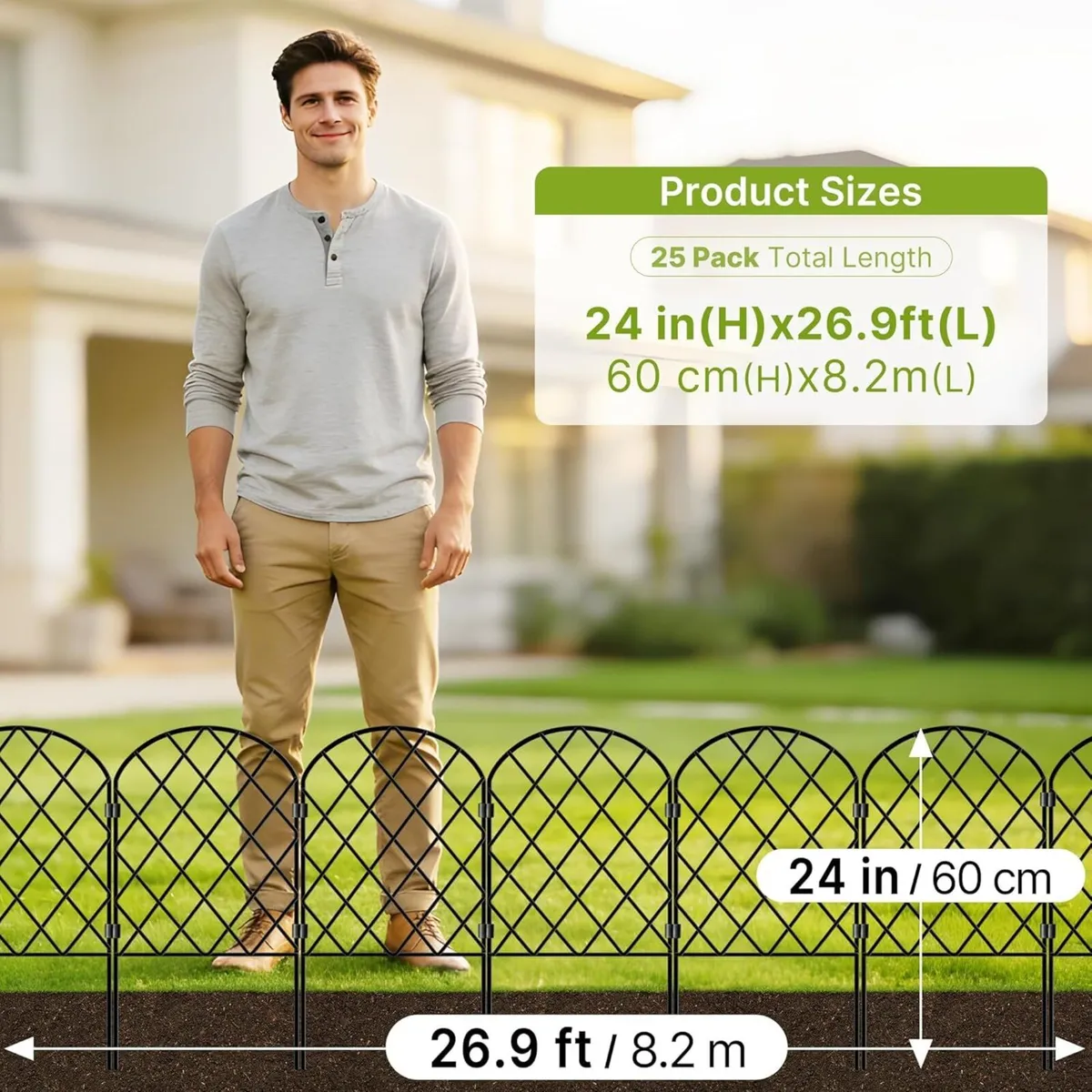 Decorative Garden Fence 61cm H x 33cm W (25 - Image 2