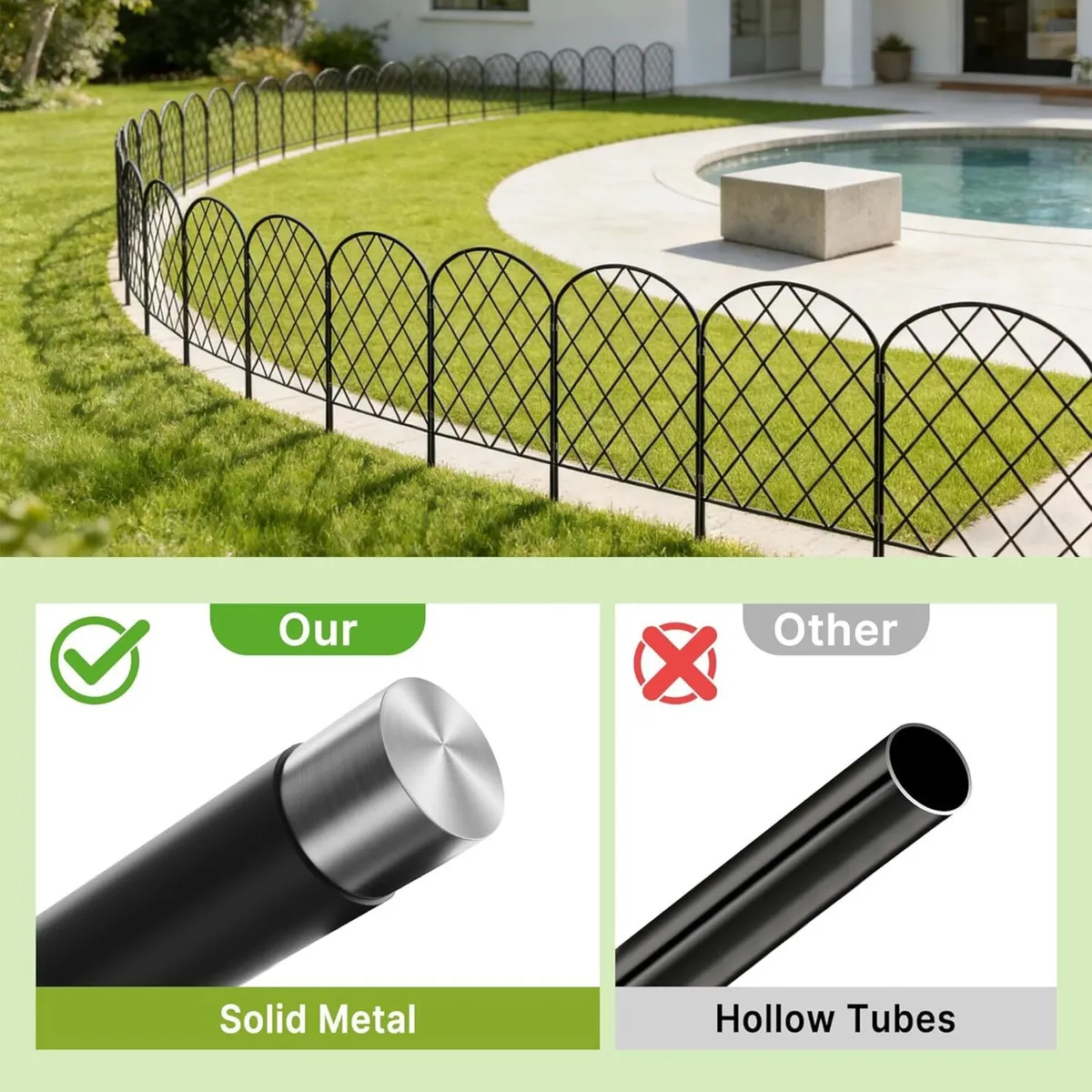 Decorative Garden Fence 61cm H x 33cm W (25 - Image 3