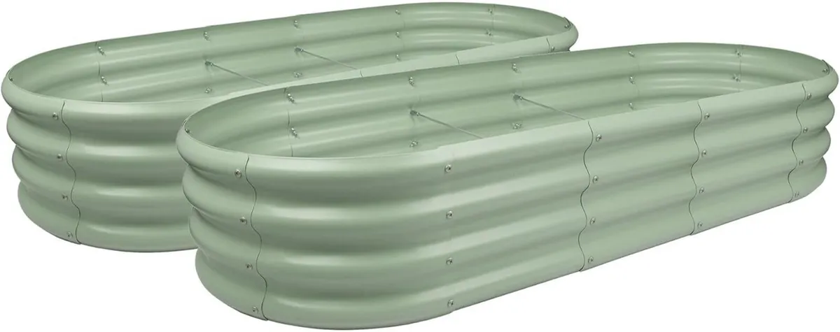 Raised Garden Bed - Green 180 x 90cm Rounded Pack - Image 1