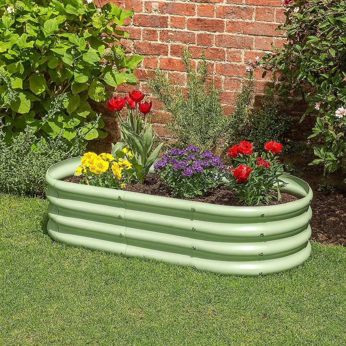 Raised Garden Bed - Green 180 x 90cm Rounded Pack - Image 2