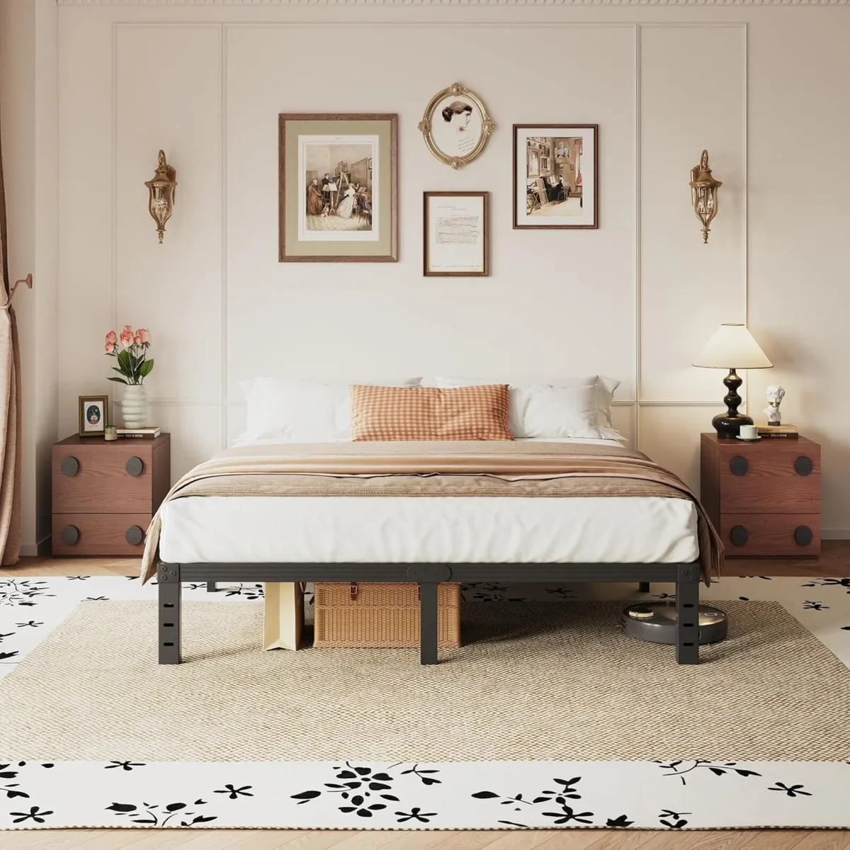 Metal Double Bed Frame - Platform Frames with - Image 3