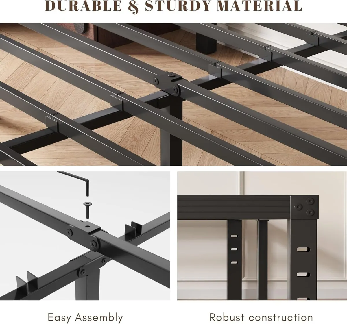 Metal Double Bed Frame - Platform Frames with - Image 4