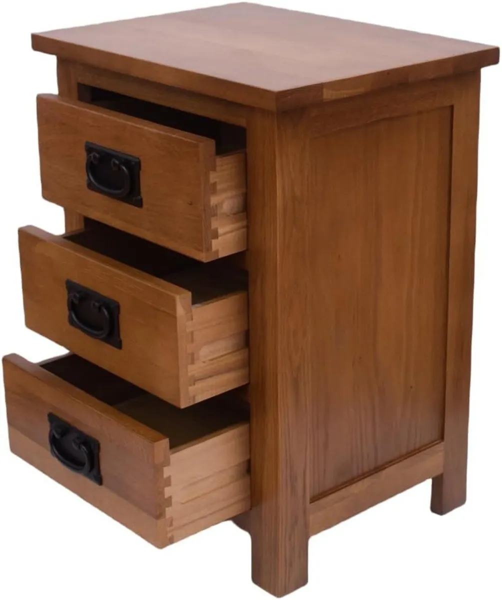 3 Drawers Simple Bedside Table Cabinet Modern - Image 1