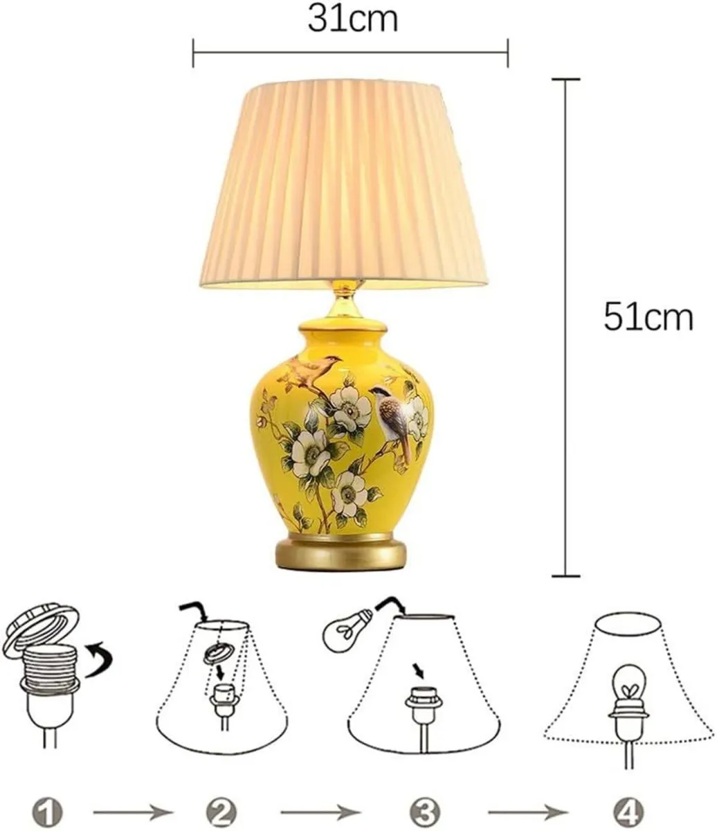 Table Lamp Retro Ceramic Living Room Bedside - Image 3