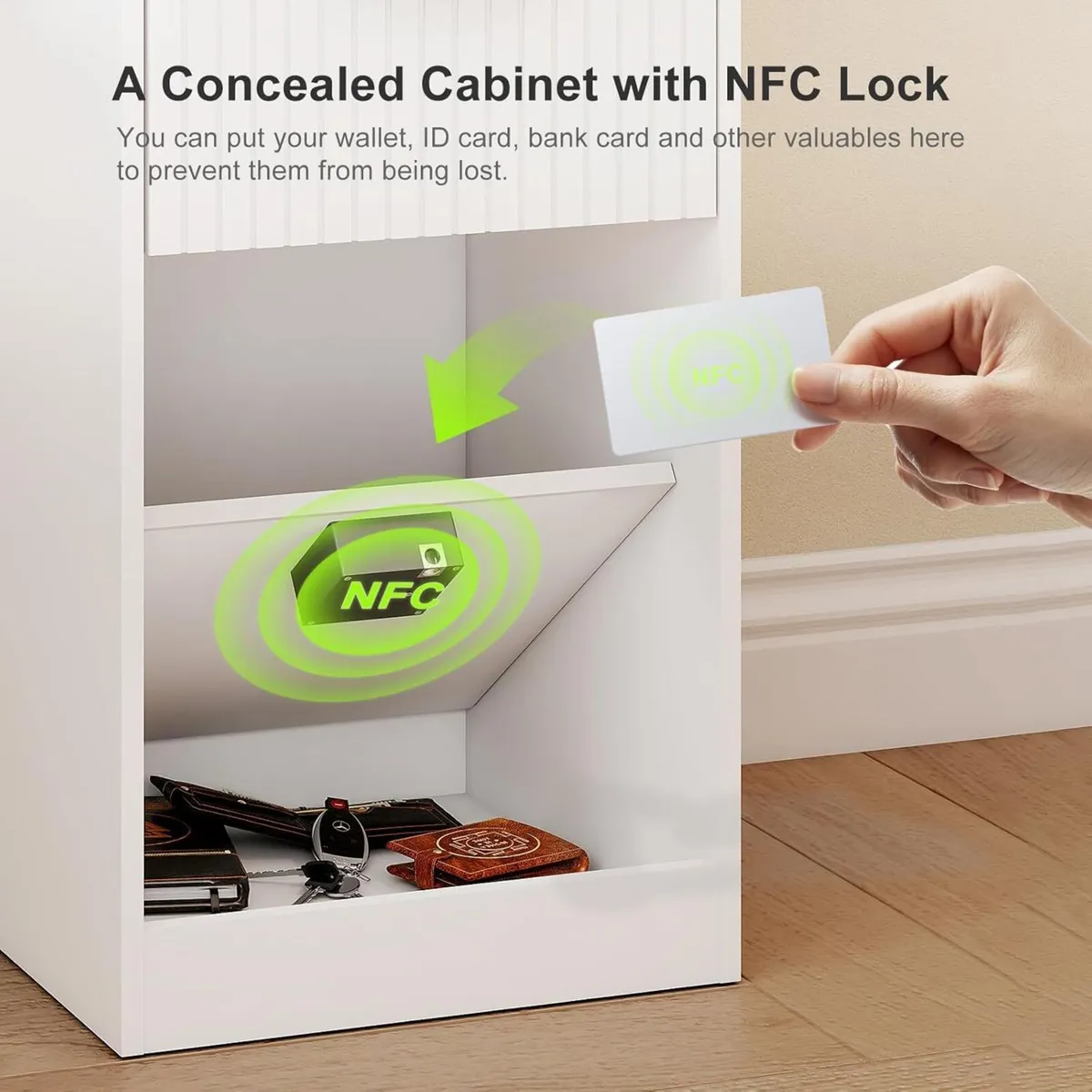 Nightstand with Charging Station and NFC Lock - Image 4