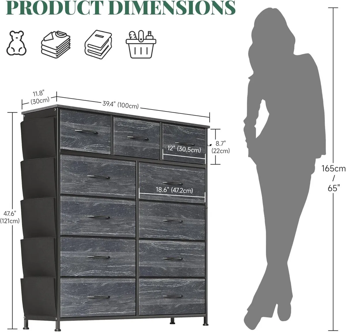 Chest of Drawers with Pockets for Small Space 11 - Image 2