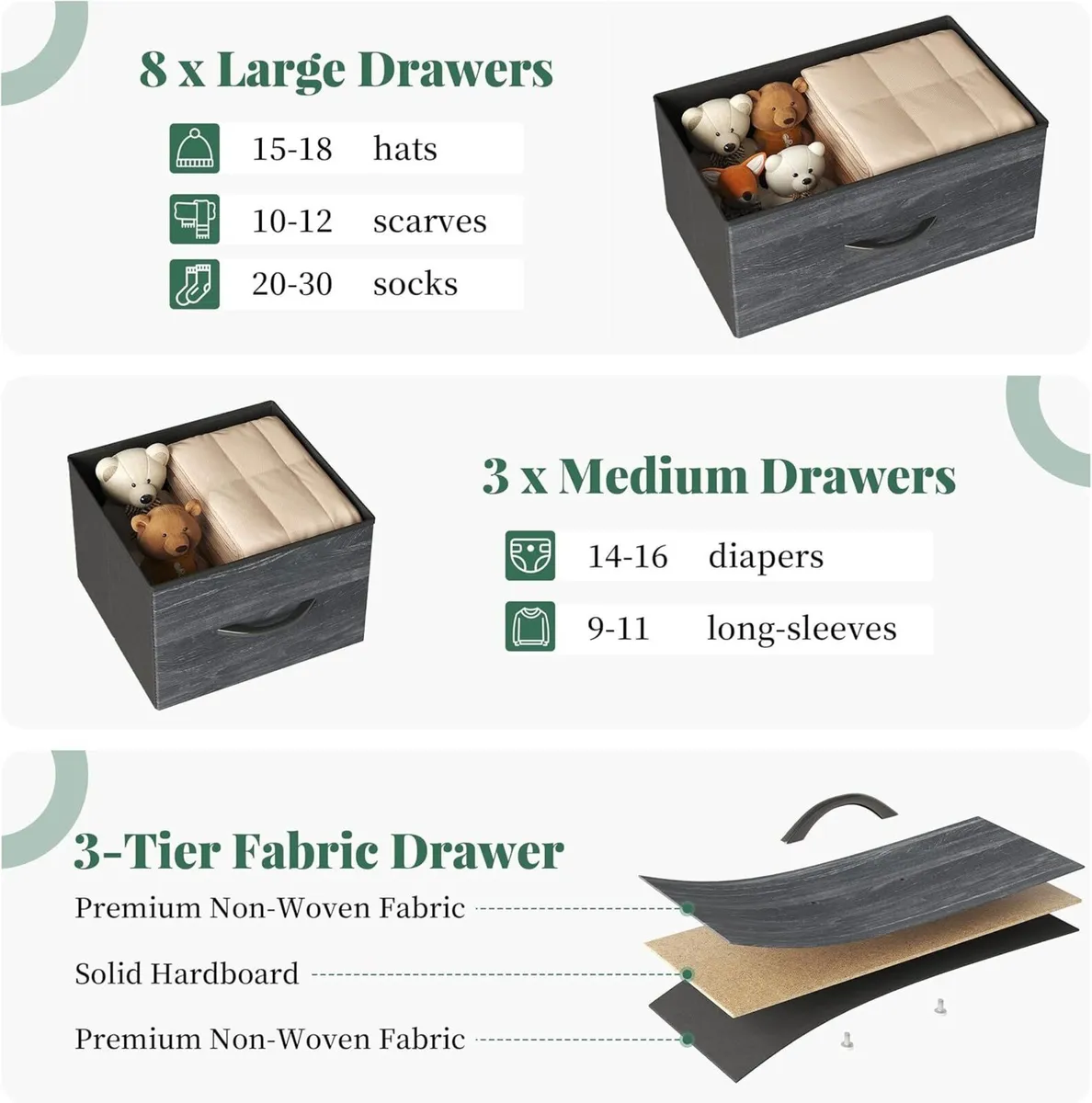 Chest of Drawers with Pockets for Small Space 11 - Image 3