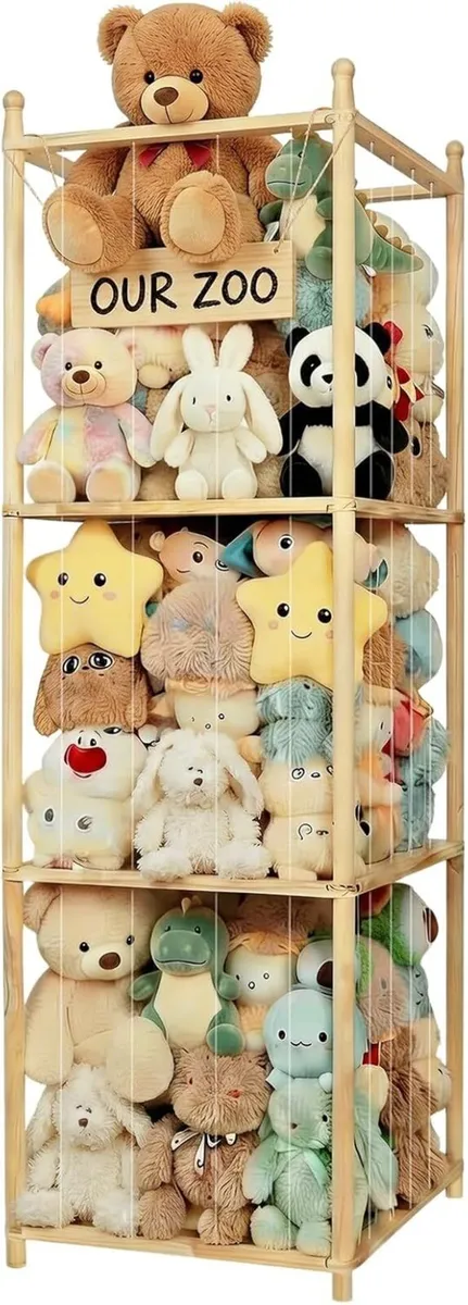 Wooden Stuffed Animal Storage 3 Tier Soft Toy - Image 1